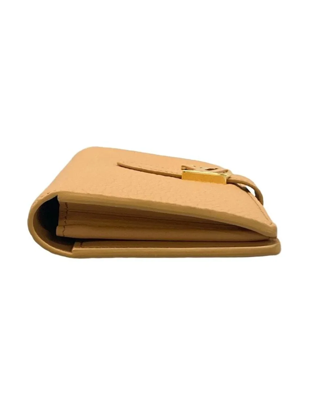 Louis Vuitton Wallet Capucines LV Vertical Hazelnut Bran Leather Cowhide